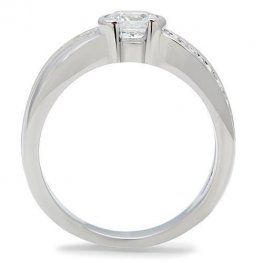 PR6057ZOC - Oceľový prsteň so zirkónmi